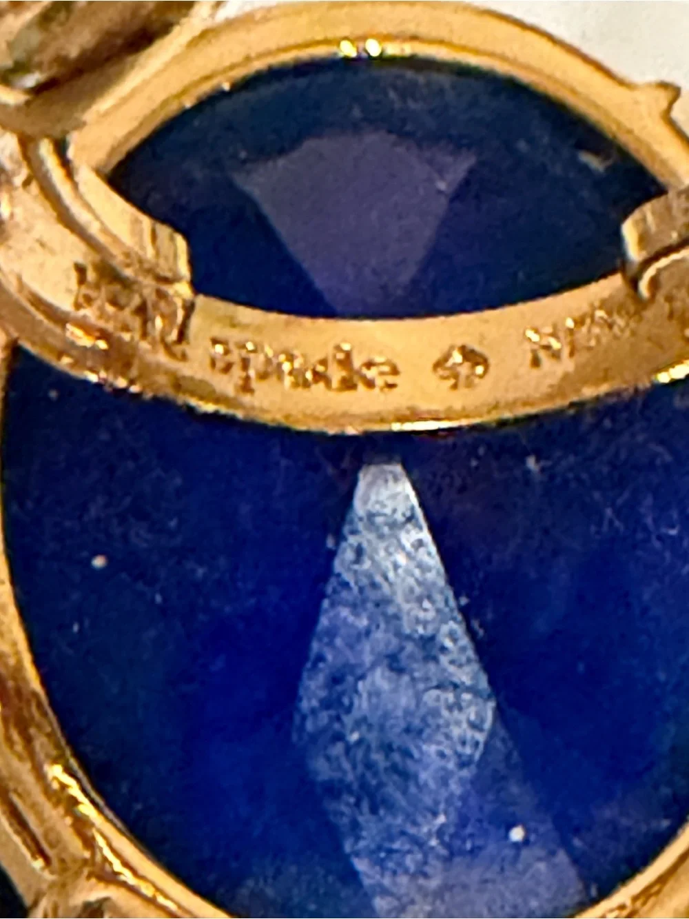 Kate Spade “what a gem” Bold sapphire blue cocktail ring